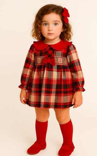 Deolinda Boys Navy Tartan Bear Tracksuit