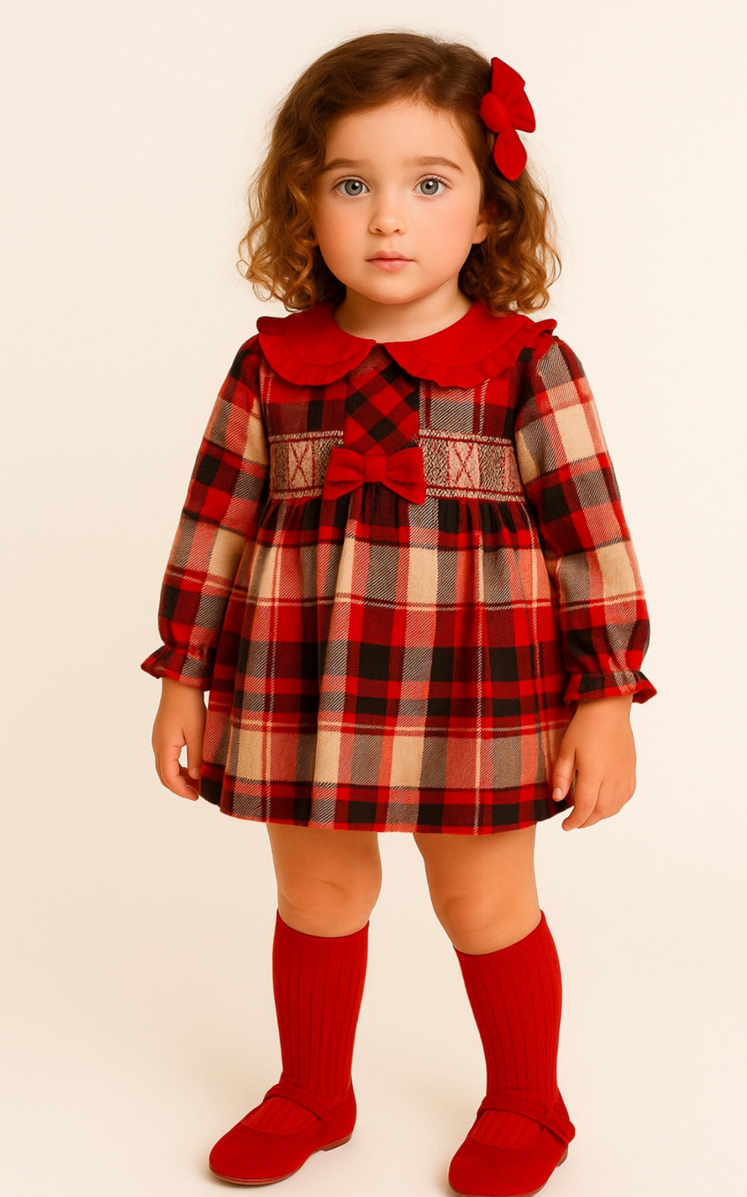 Deolinda Boys Navy Tartan Bear Tracksuit
