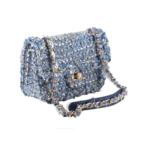 Abel & Lula Tweed Bag - Blue