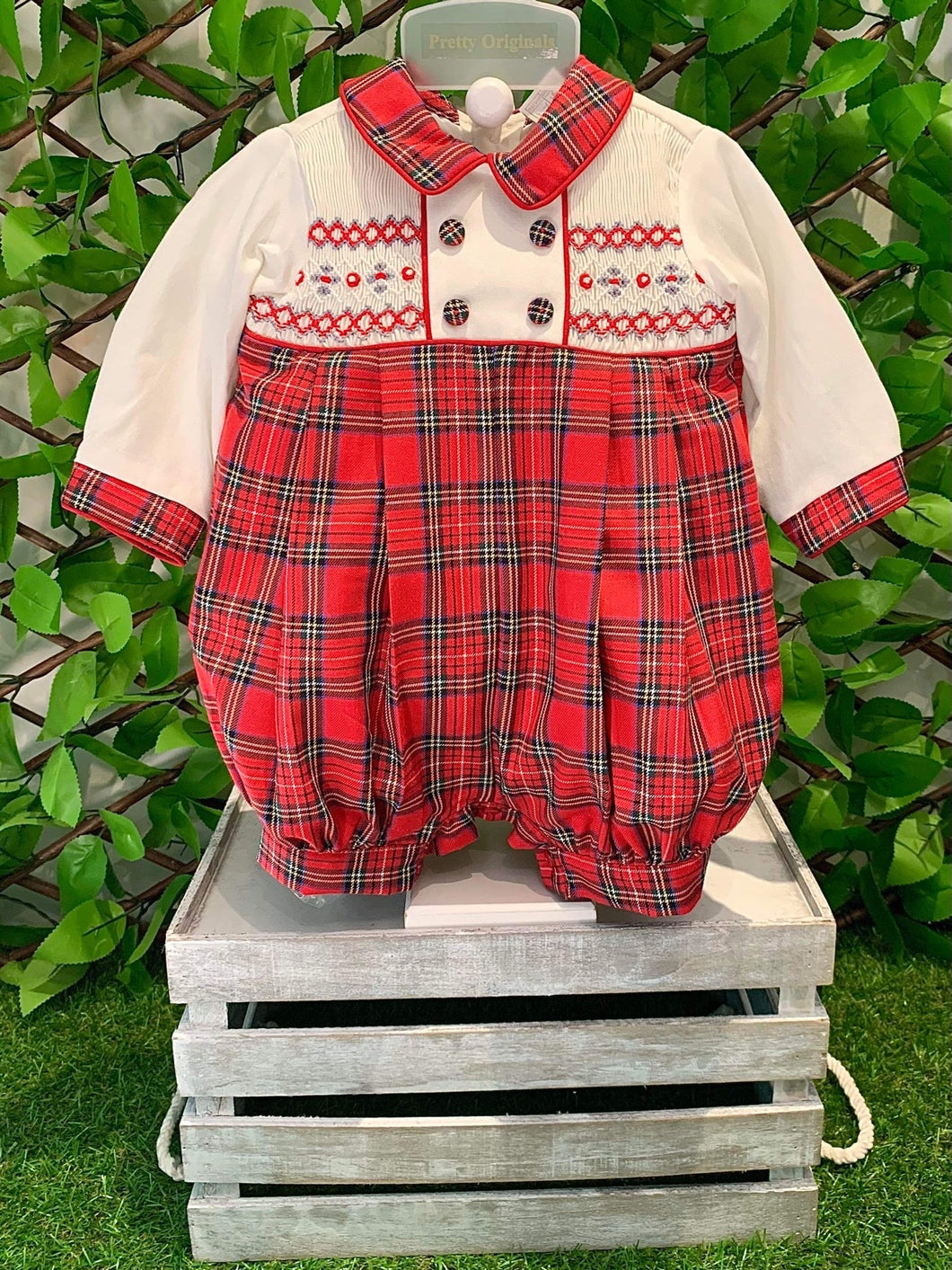 Pretty Originals Baby Boys  Tartan Romper