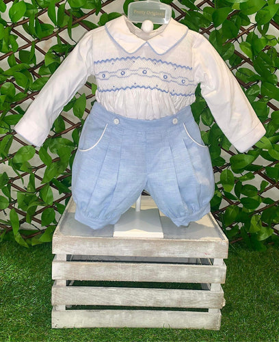 Boys Pretty Originals Smocked Short Set