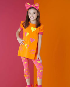 A Dee Moana Tape Legging Set - Bright Orange