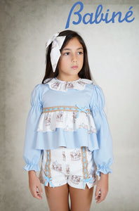 Babine Girls Carousel Short Set - Blue