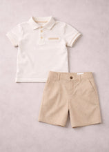 Load image into Gallery viewer, Mayoral Boys Polo Short Set - Camel &amp; Cream