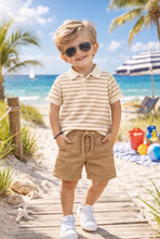 Load image into Gallery viewer, Mayoral Boys Knitted Polo Short Set - Camel