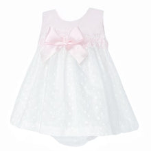 Load image into Gallery viewer, BABY GIRL WHITE EMBROIDERY SMOCK DRESS WITH PANTS