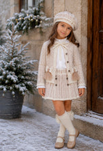 Load image into Gallery viewer, Pre-Order Rahigo EXCLUSIVE Cream &amp; Camel 5 Piece Knit Skirt Set with Beret &amp; Socks