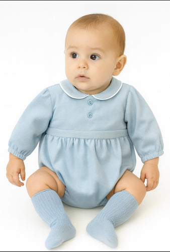 Boys Blue Cord Romper