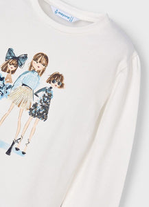 AW25 Girls Mayoral Top and Shorts Set Navy