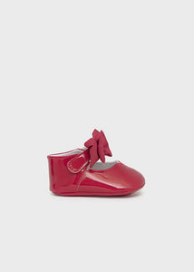 Mayoral Girls Bow Soft Sole Pram Shoes - Red