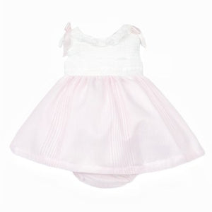WEE ME BABY GIRL PALE PINK DRESS SHOULDER BOW WITH PANTS