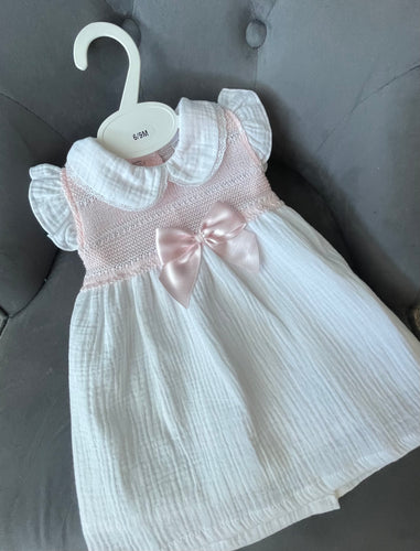 Little Nosh Baby Girls Knitted Bow Detailed Dress