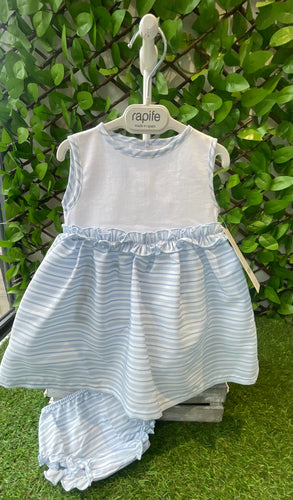Rapife Baby Girls Stripped Dress & Pants - Blue 💙