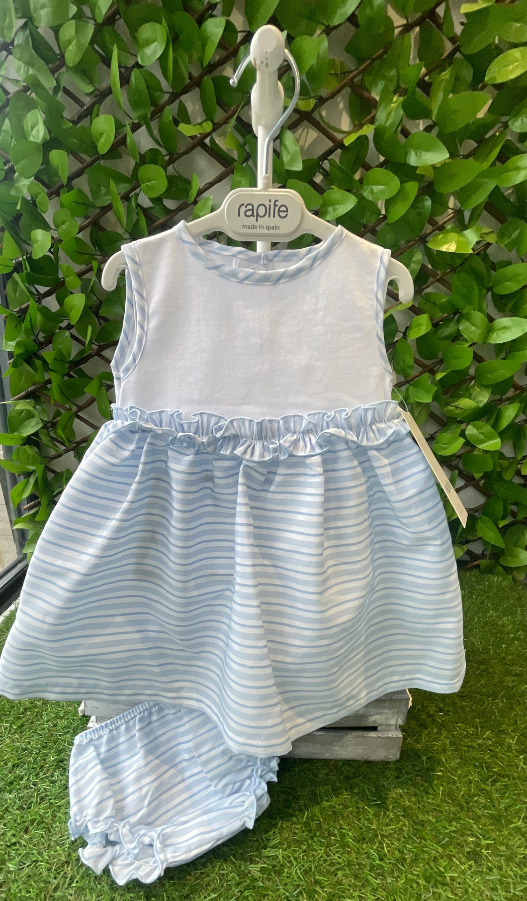 Rapife Baby Girls Stripped Dress & Pants - Blue 💙
