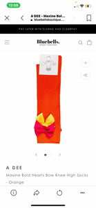 A Dee Maxine Bow Knee High Socks - Bright Orange