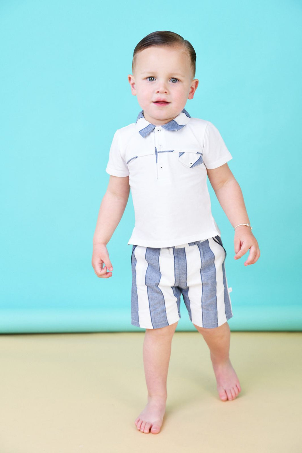 Deolinda Boys Nautical Polo Short Set