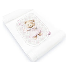 Load image into Gallery viewer, Jamiks white &amp; pink teddy bear blanket