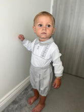 Load image into Gallery viewer, Pretty Originals Boys Smocked Set - Grey