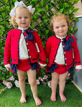 Load image into Gallery viewer, Rahigo Girls Exclusive Red &amp; Navy Jam Pant Set with socks