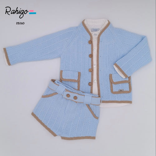 Rahigo Boys 3 Piece Set with Socks - Blue & Camel