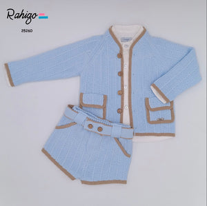 Rahigo Boys 3 Piece Set with Socks - Blue & Camel