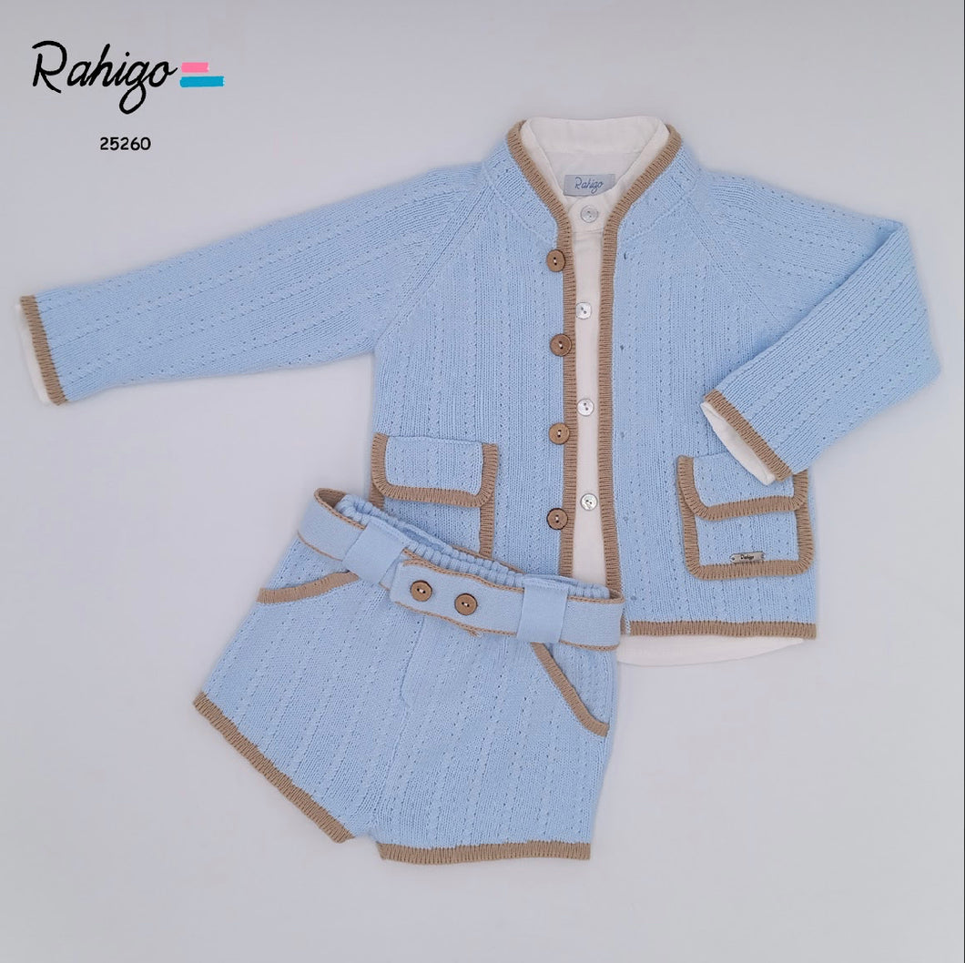 Rahigo Boys 3 Piece Set with Socks - Blue & Camel
