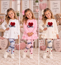 Load image into Gallery viewer, Giorgio Bambini Girls Love Leggings -Blue