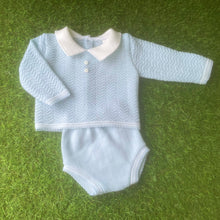 Load image into Gallery viewer, Baby Boys Knitted 2 Piece Set - Blue