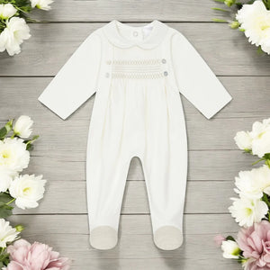 Deolinda Baby Boys Baby-grow  - White & Beige