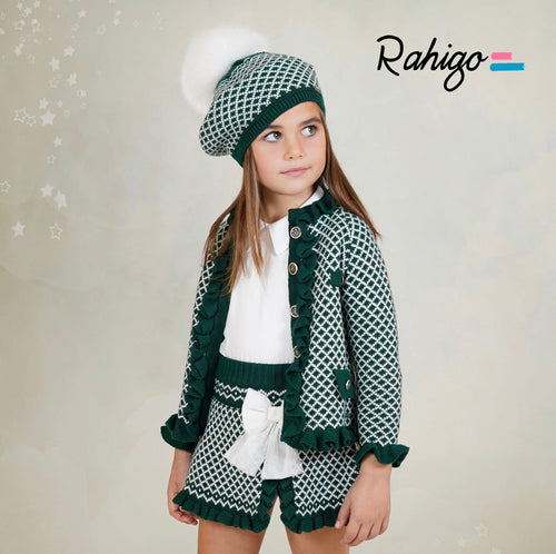 Rahigo Gils Five Piece Skirt Set - Green & White