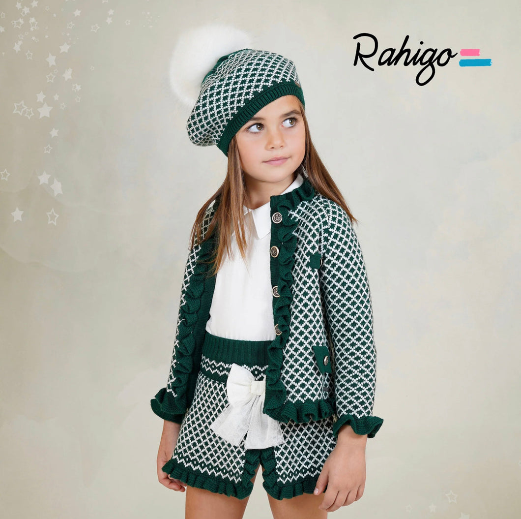 Rahigo Gils Five Piece Skirt Set - Green & White