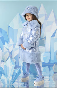 A DEE
A Dee On Ice Penelope Metalic Faux Fur Trim Jacket - Iced Blue (Hat Sold Separately)