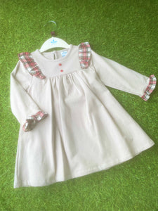 Sardon Girls Grey & Tartan Dress 12 & 24mth