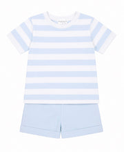 Load image into Gallery viewer, Pastels &amp; Co Boys Brandon Beach Hut Blues Polo &amp; Short Set - Blue 🩵
