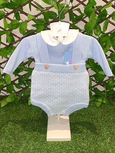 Baby Boy Knitted Hbar Set - Baby Blue