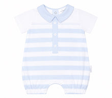Load image into Gallery viewer, Pastels &amp; Co Boys Bartley Beach Hut Blues Romper - Blue 🩵