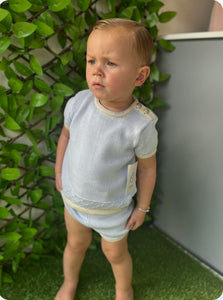 Rahigo Boys 2 Piece Knitted - Blue & Cream