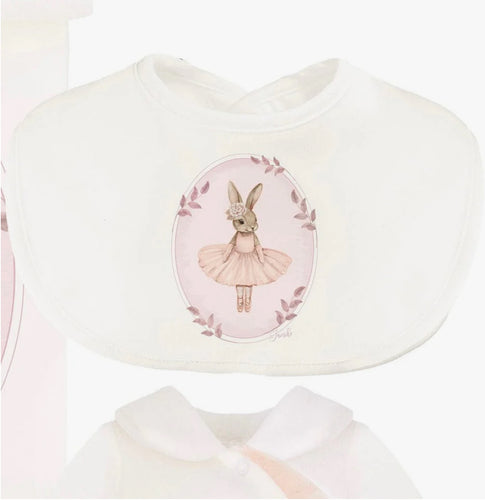 JAMIKS
Velour Eugenie Rabbit Bib - Pink