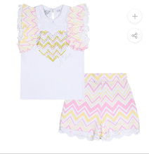 Load image into Gallery viewer, A Dee Lia Chevron Short Set - Bright White