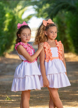 Load image into Gallery viewer, Babine Girls Neon Orange Dress