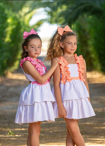 Babine Girls Neon Orange Dress