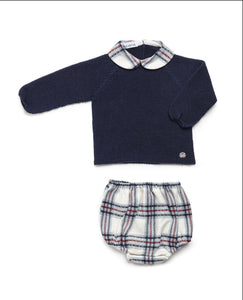 Juliana Boys Navy Checked Set