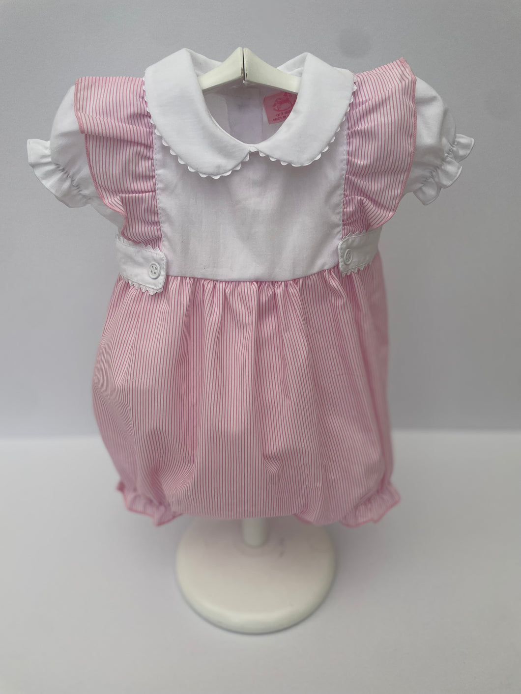 Baby Girls Romper - Pink & White