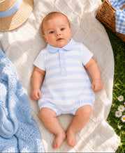 Load image into Gallery viewer, Pastels &amp; Co Boys Bartley Beach Hut Blues Romper - Blue 🩵