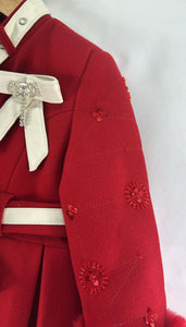 Girls Red Coat & Cream Dress