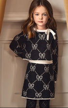 Load image into Gallery viewer, Abel and Lula Girls Knitted Bow Skirt Set - Black &amp; White