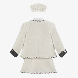 Beau Kid Girls Ivory Tweed Skirt Set