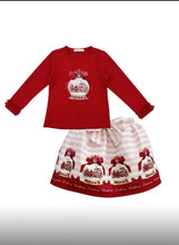 Load image into Gallery viewer, Giorgio Bambini Girls Snow Globe  Skirt Set - Red