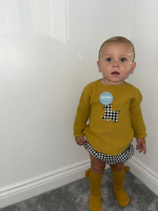 Julianna Boys 2 Piece Dog Set - Mustard