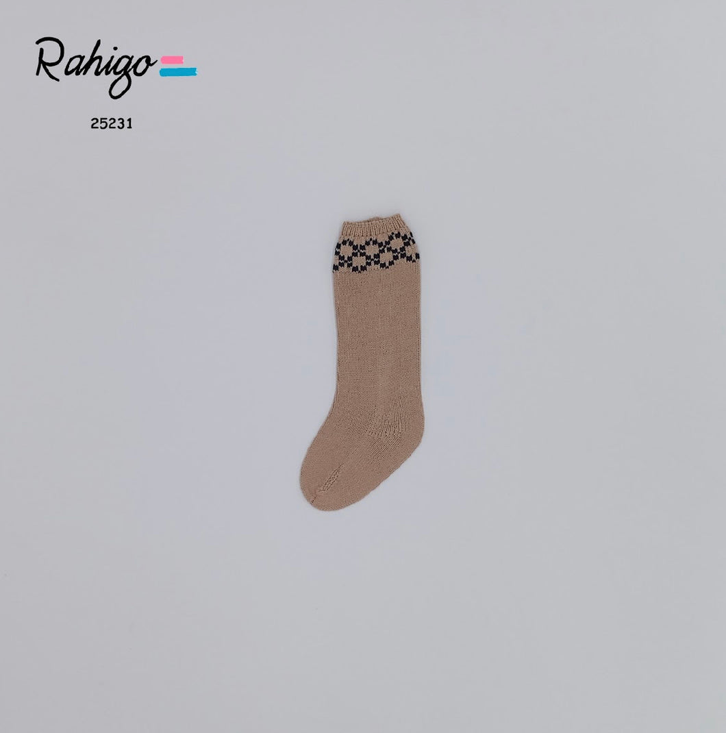 Pre-Order Rahigo Boys Socks - Camel & Navy